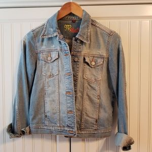 Women's distressed denim jacket